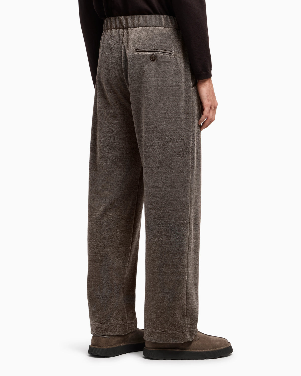 ASV single-pleat trousers in milleraies cotton jersey