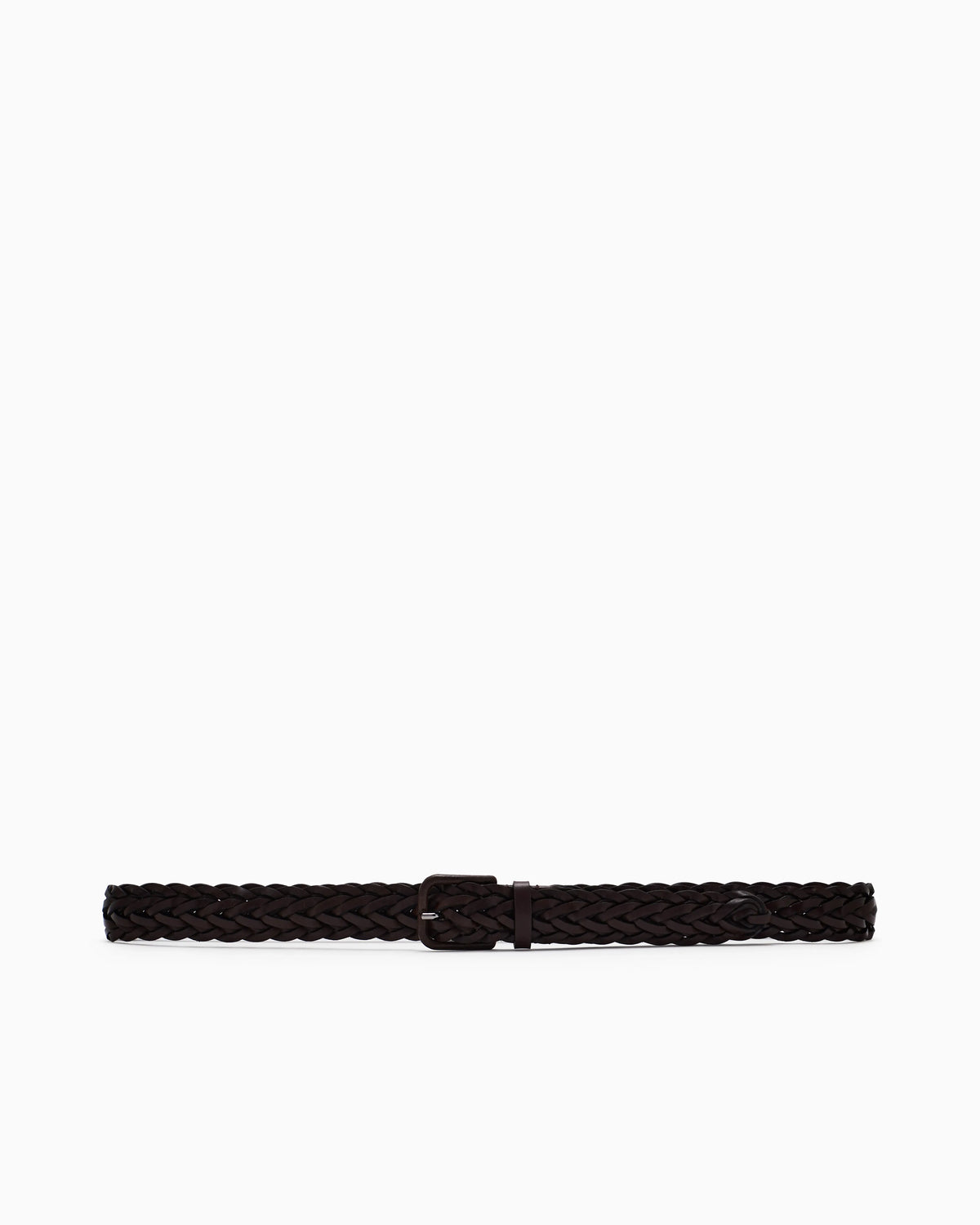 Braided nappa-leather belt