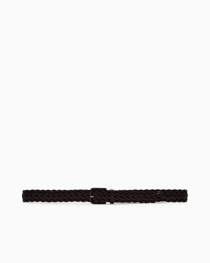 Braided nappa-leather belt