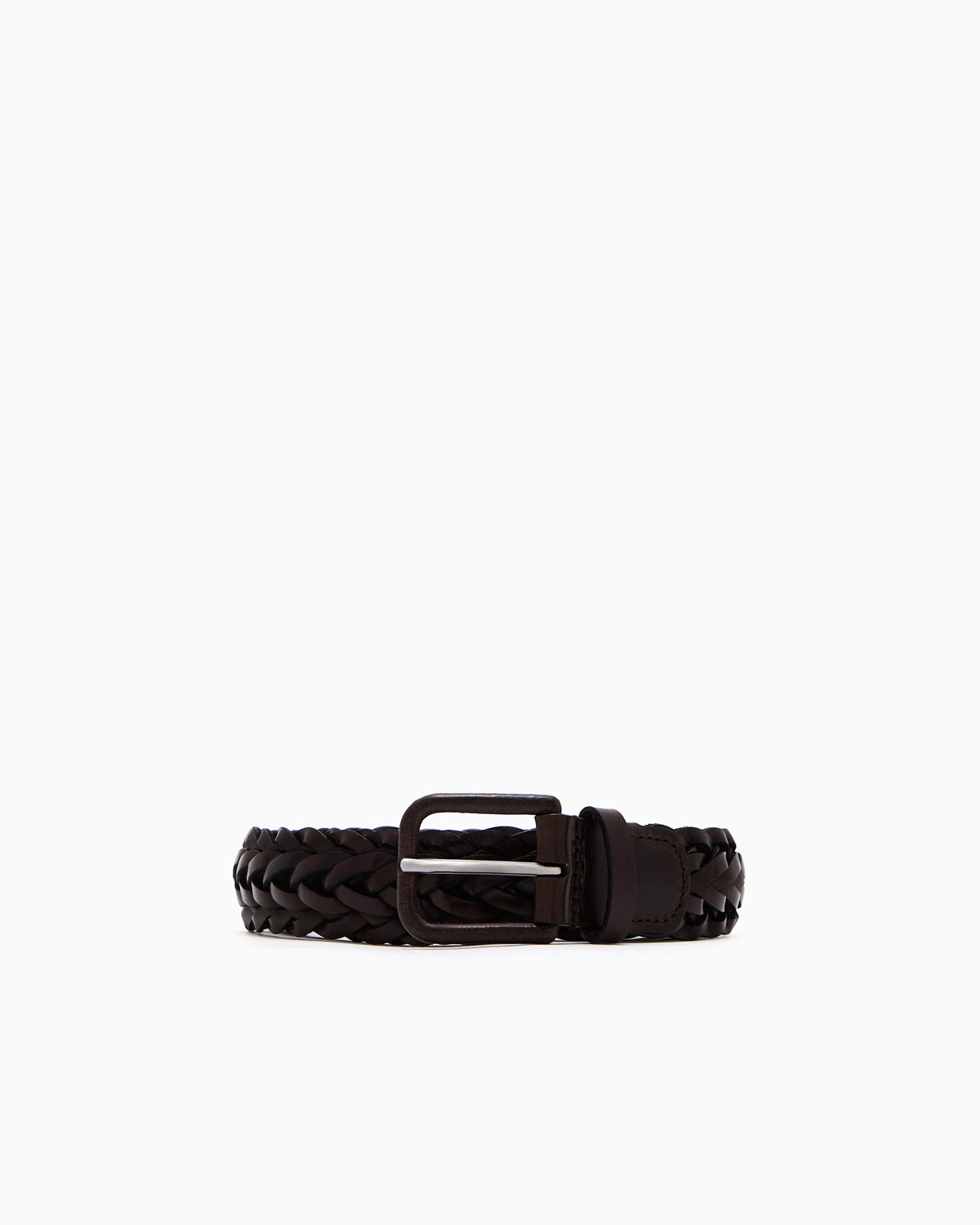 Braided nappa-leather belt