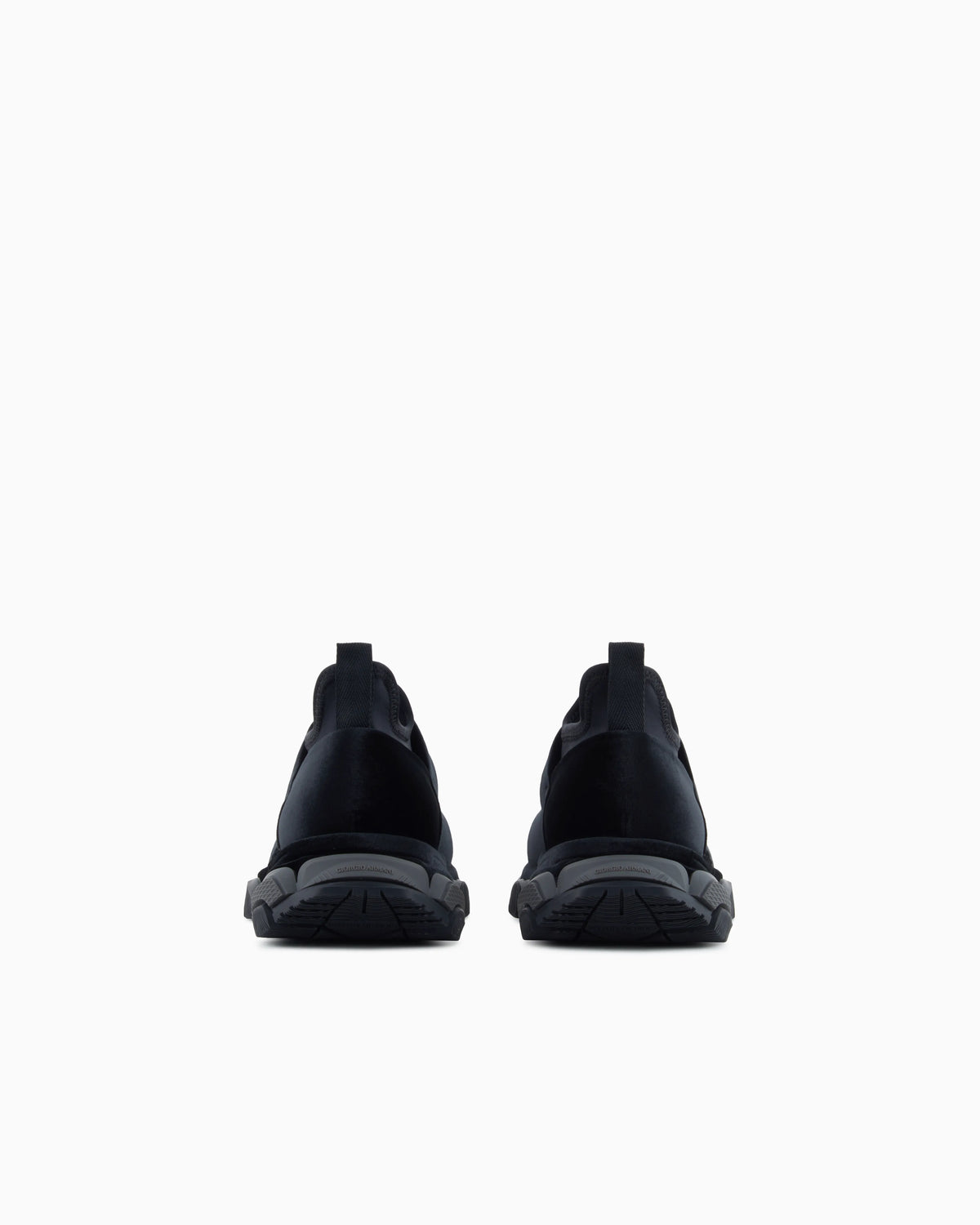 Slip-on sneakers in velvet and scuba fabric