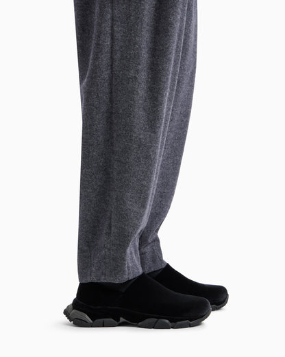 Slip-on sneakers in velvet and scuba fabric