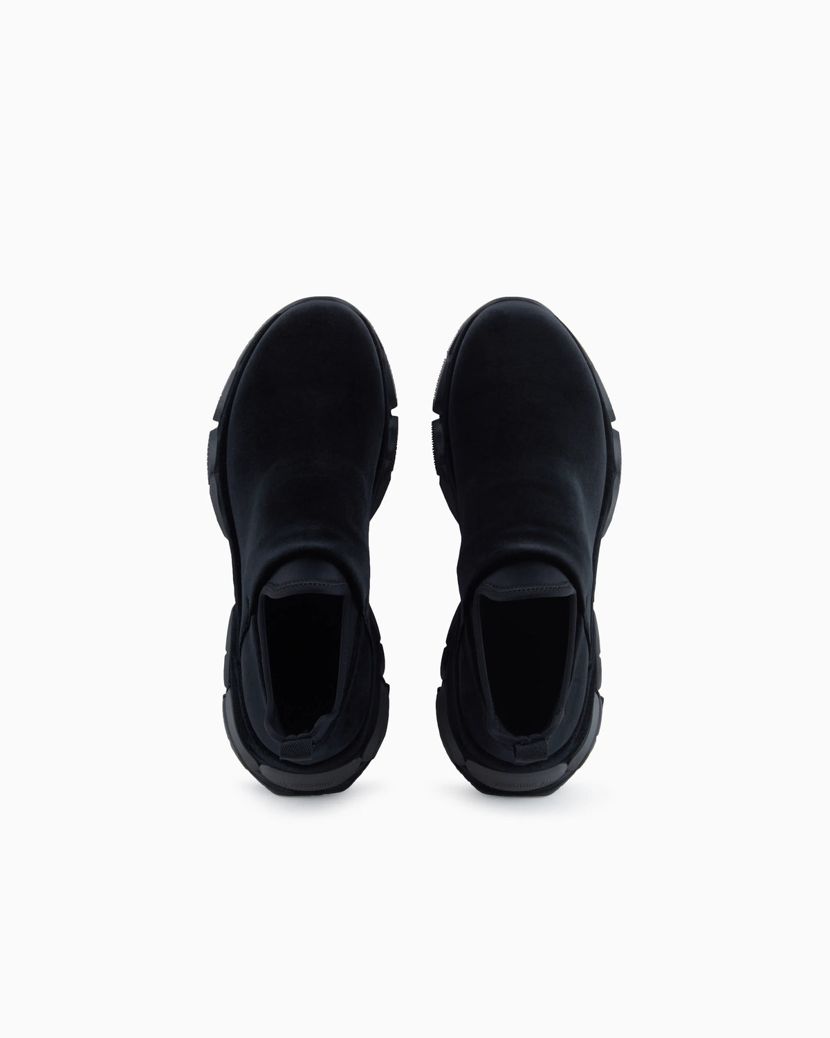 Slip-on sneakers in velvet and scuba fabric