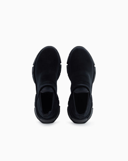 Slip-on sneakers in velvet and scuba fabric