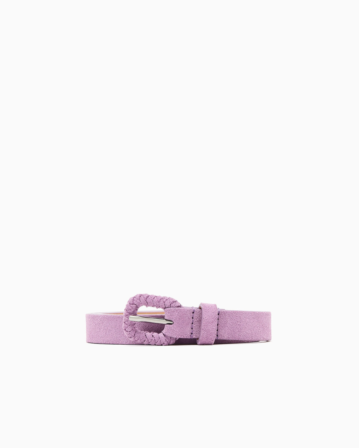 Suede belt with buckle