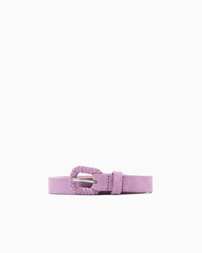 Suede belt with buckle