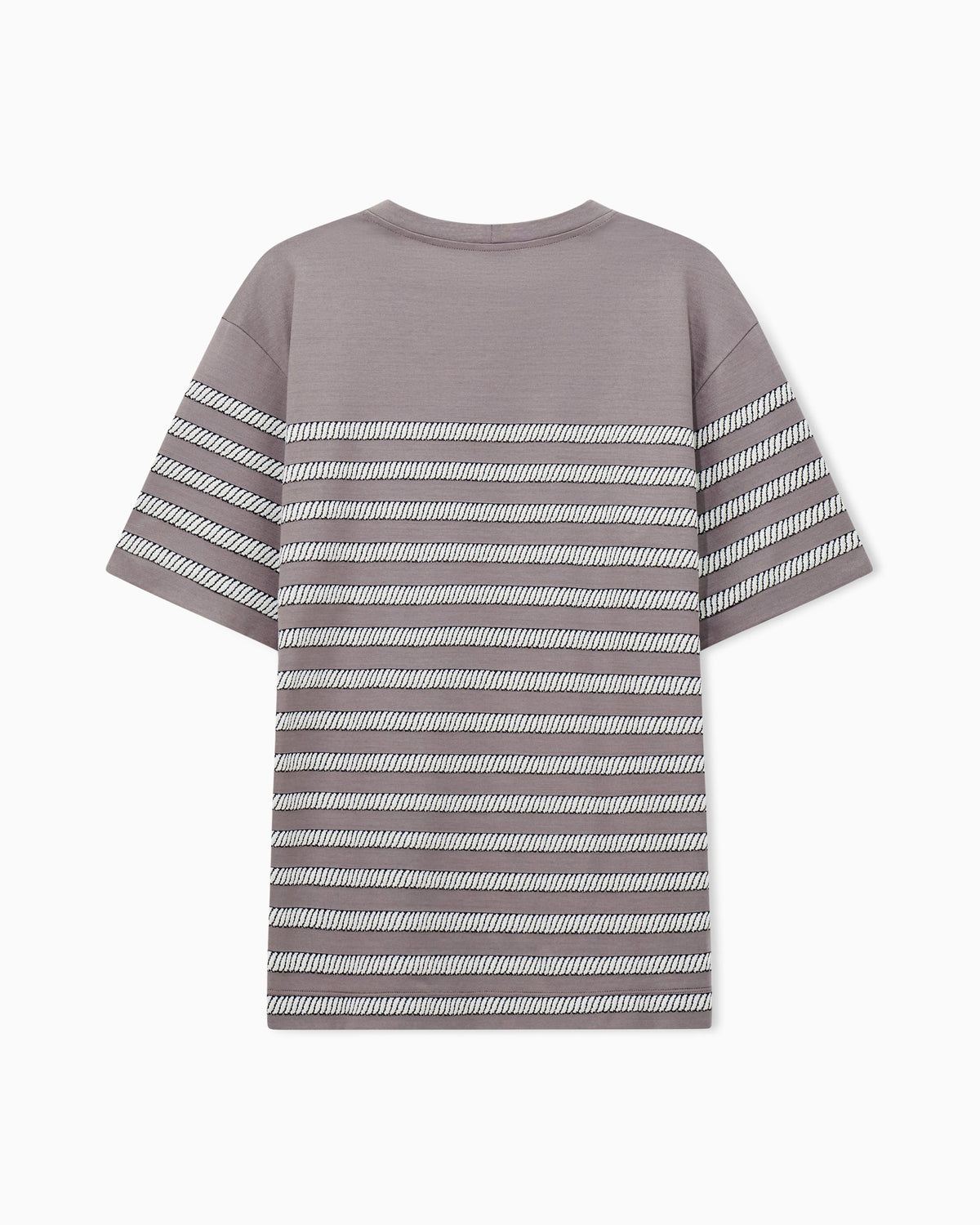 Crew-neck T-shirt with fil coupé weave