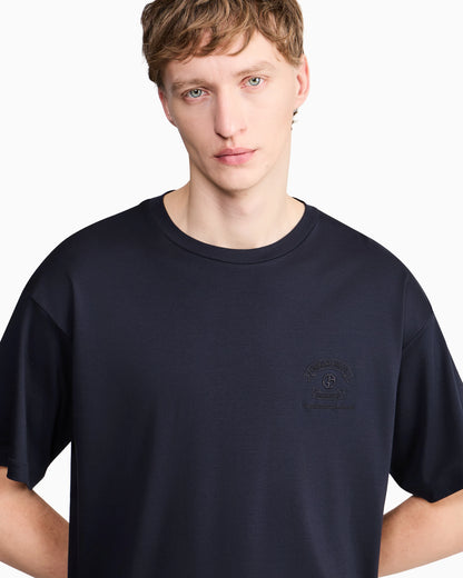 Cotton and modal T-shirt with embroidery