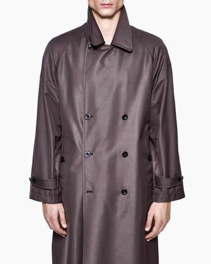 Silk-blend twill trench coat