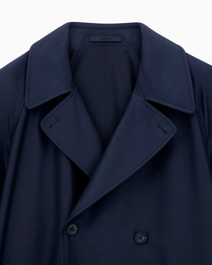 Silk-blend twill trench coat