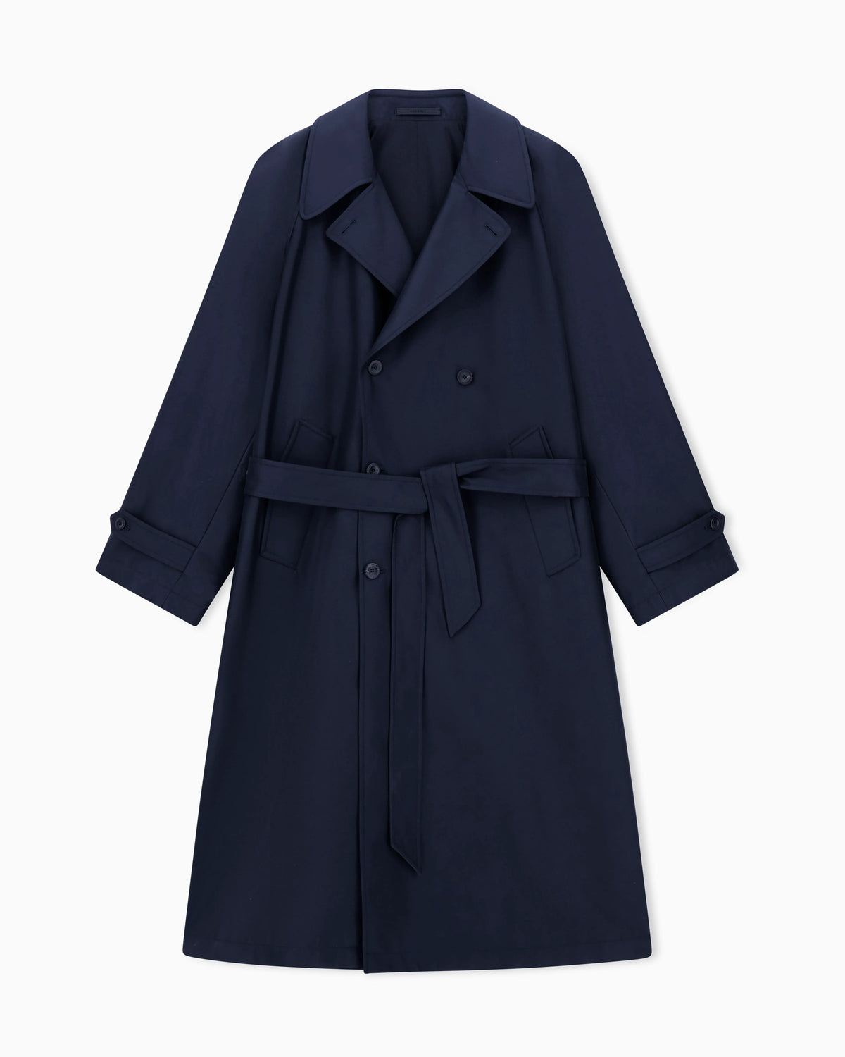 Silk-blend twill trench coat