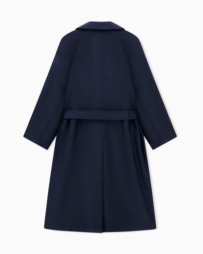 Silk-blend twill trench coat