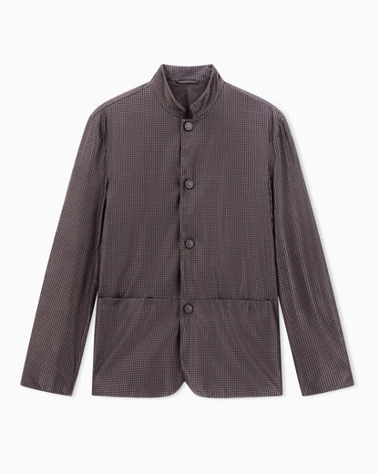 Single-breasted jacket in perforated nappa lambskin