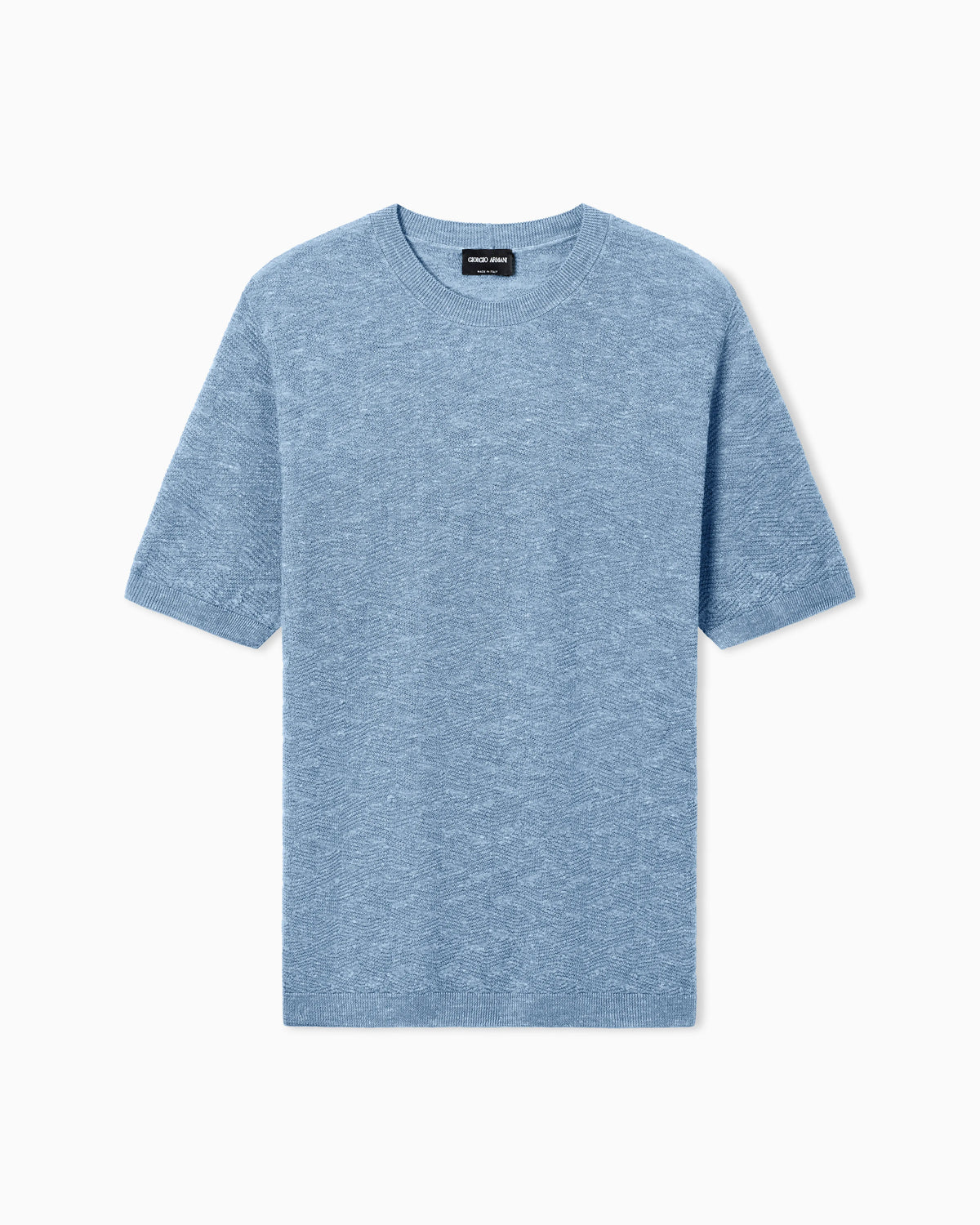 Links-stitch knit crew-neck jumper in cashmere, silk and hemp
