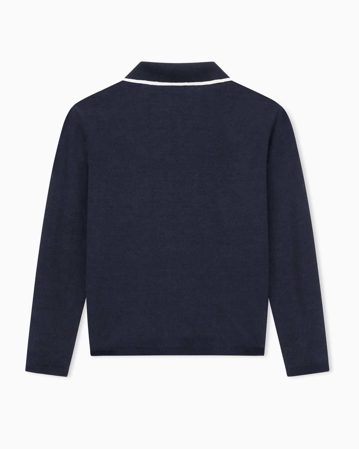 Linen and silk blend knit polo shirt