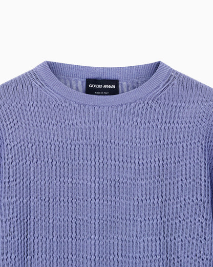 Silk and cotton crew-neck jumper
