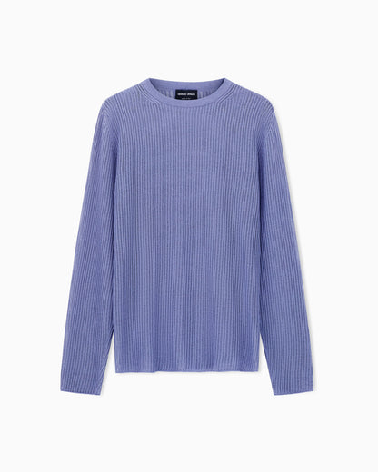 Silk and cotton crew-neck jumper