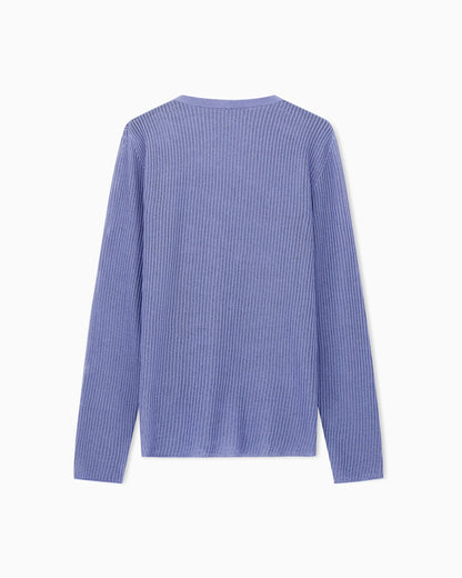 Silk and cotton crew-neck jumper