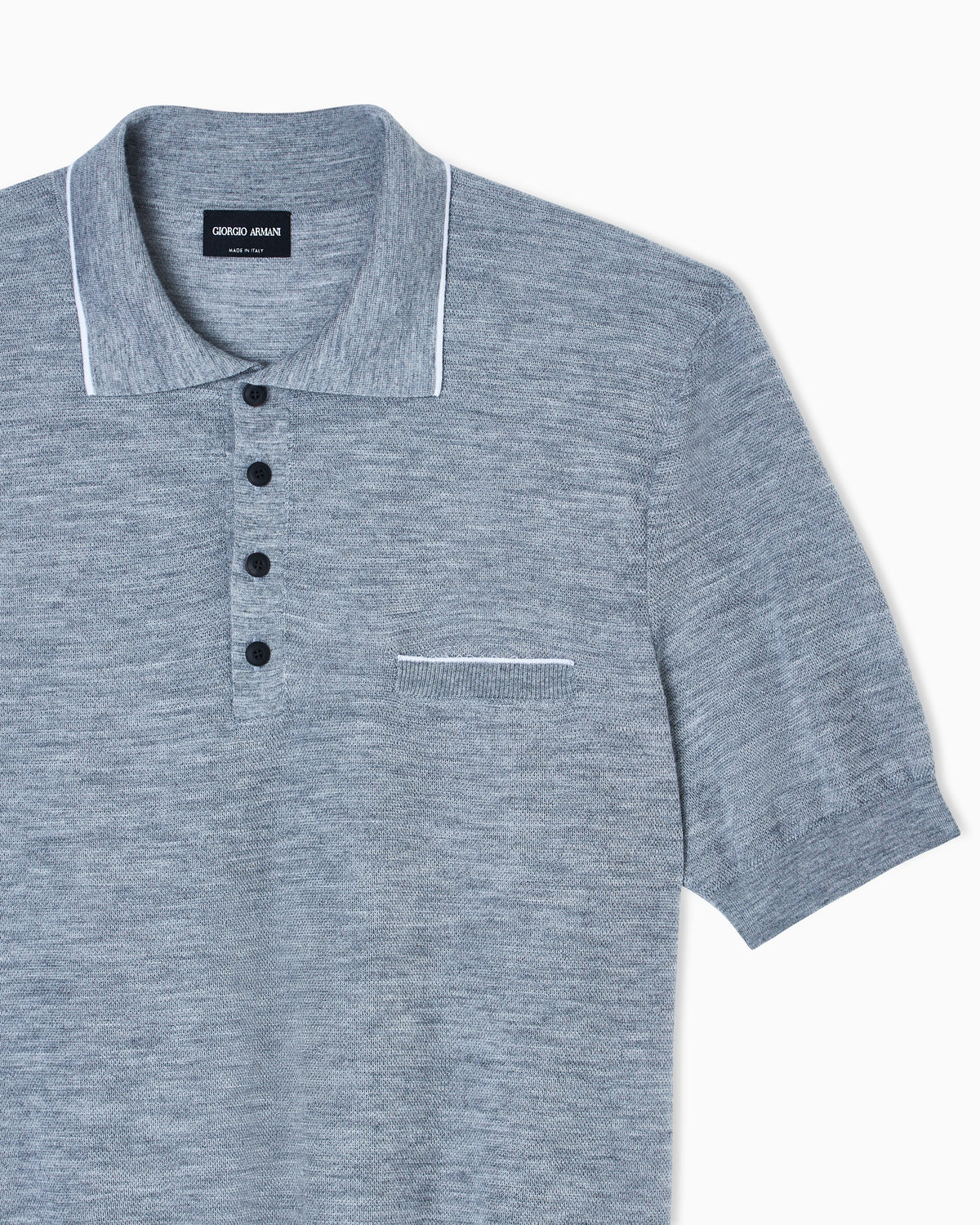 Polo shirt in cashmere and silk