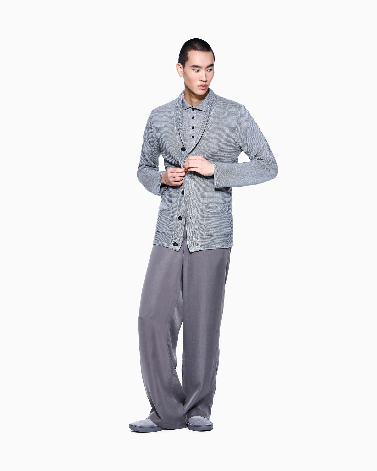 Polo shirt in cashmere and silk