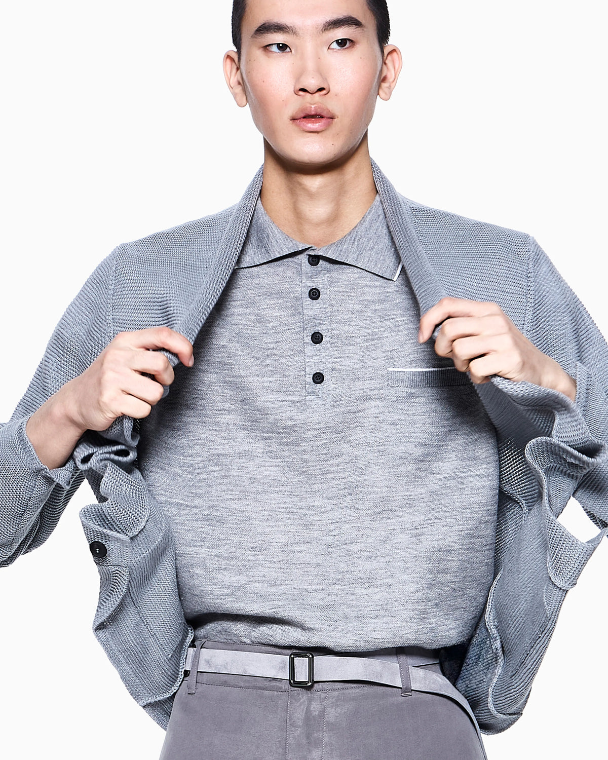 Polo shirt in cashmere and silk