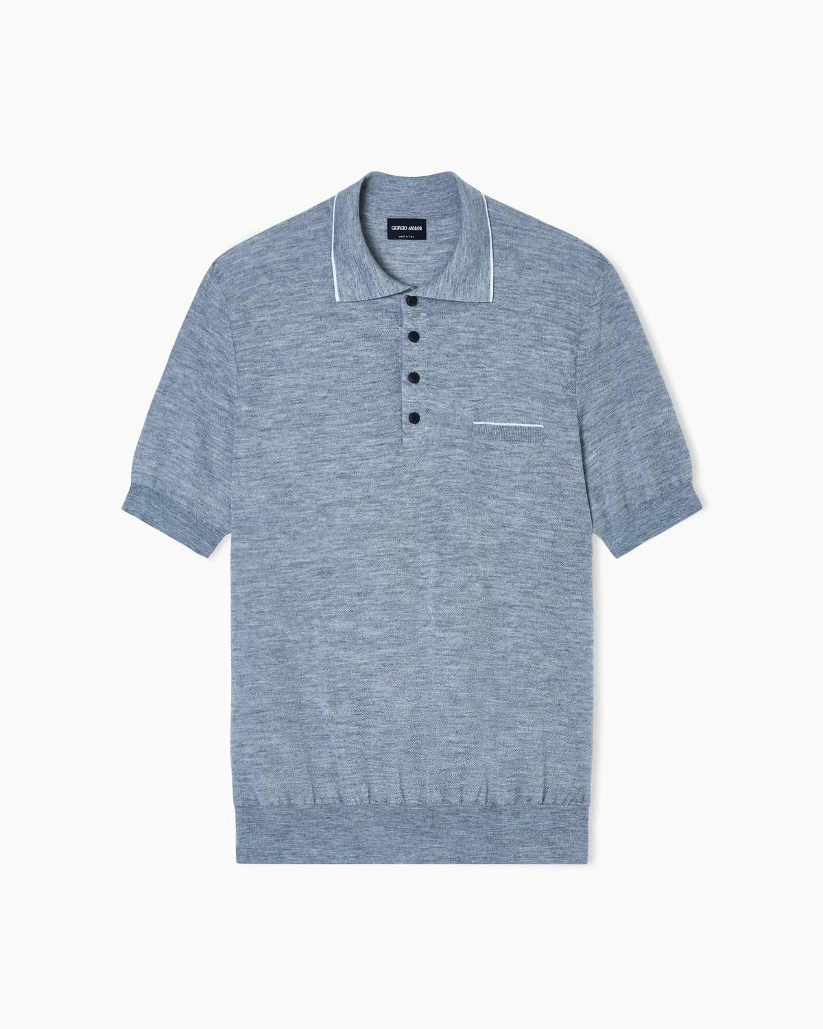 Polo shirt in cashmere and silk