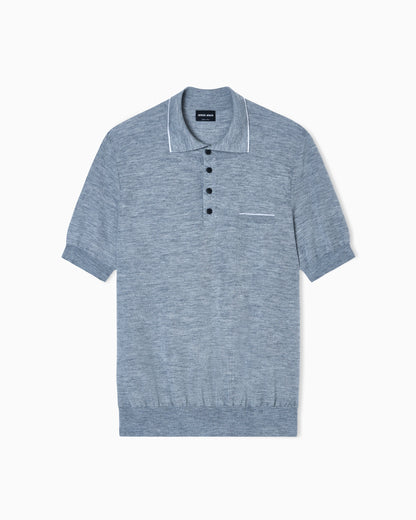 Polo shirt in cashmere and silk