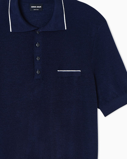 Polo shirt in cashmere and silk
