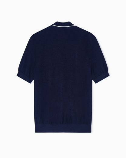 Polo shirt in cashmere and silk