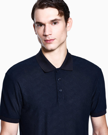 jacquard viscose polo shirt
