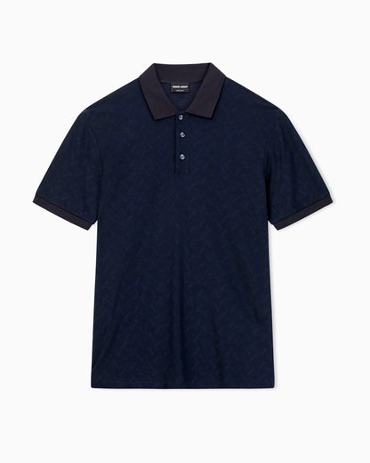 jacquard viscose polo shirt