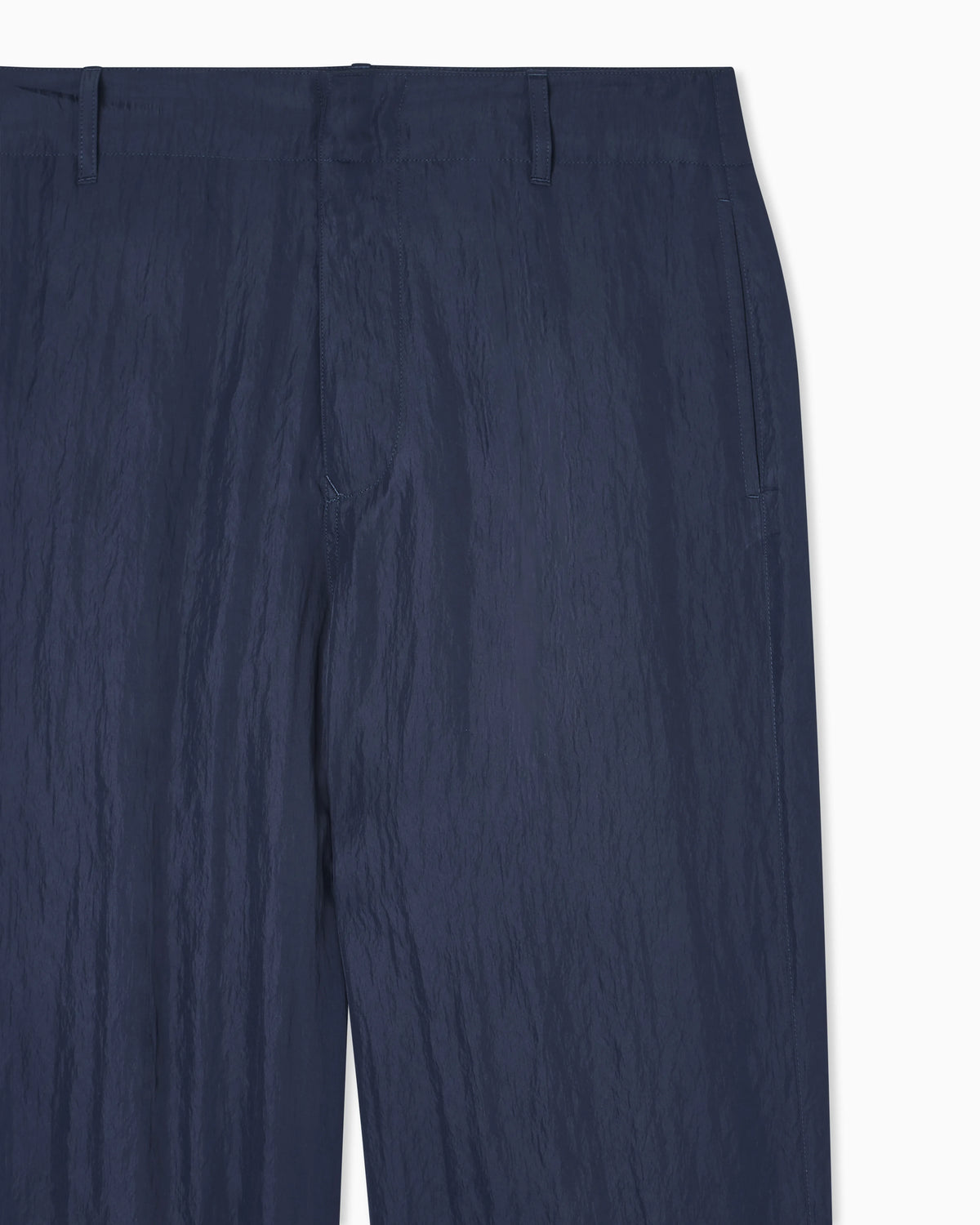Viscose technical twill flat-front trousers