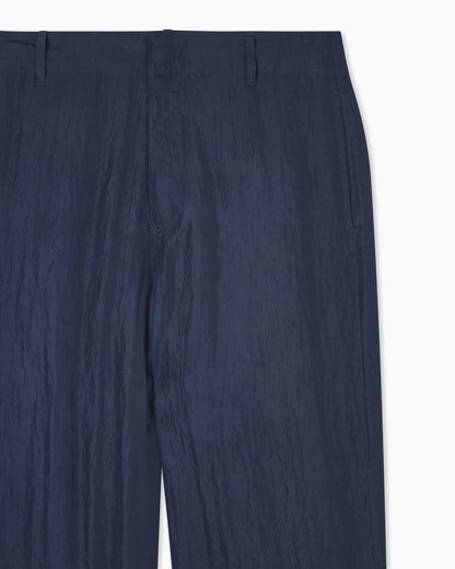 Viscose technical twill flat-front trousers