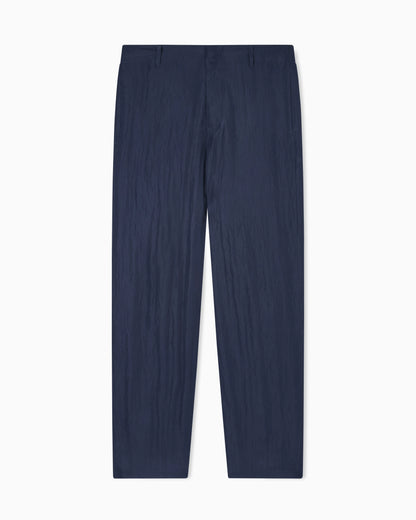 Viscose technical twill flat-front trousers