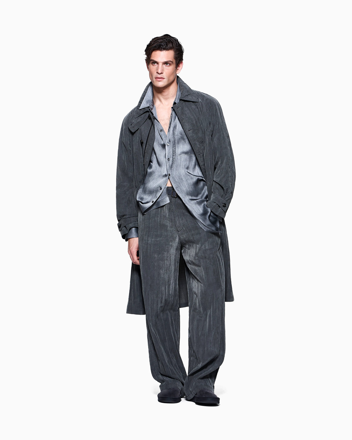 viscose blend satin shirt