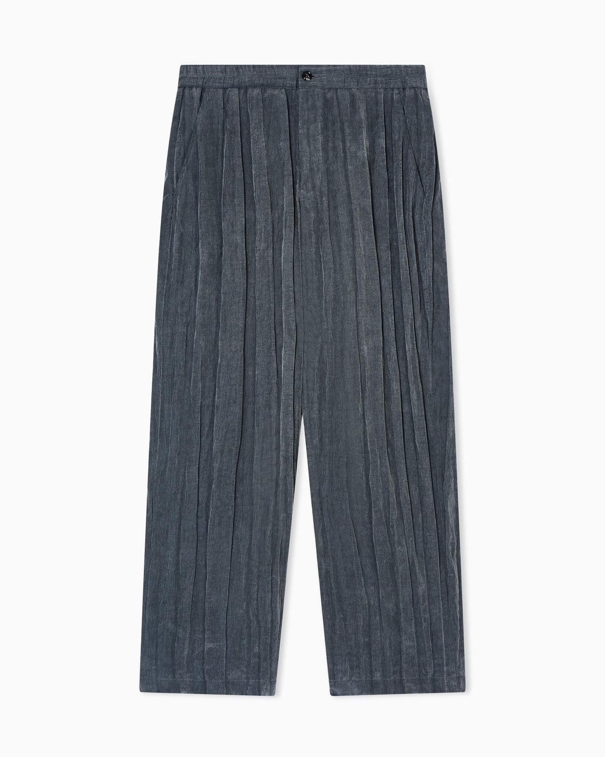 Flat-front trousers in pleated Lyocell and nylon canvas