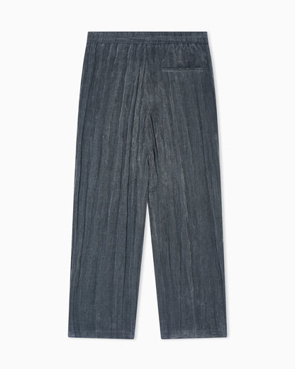 Flat-front trousers in pleated Lyocell and nylon canvas