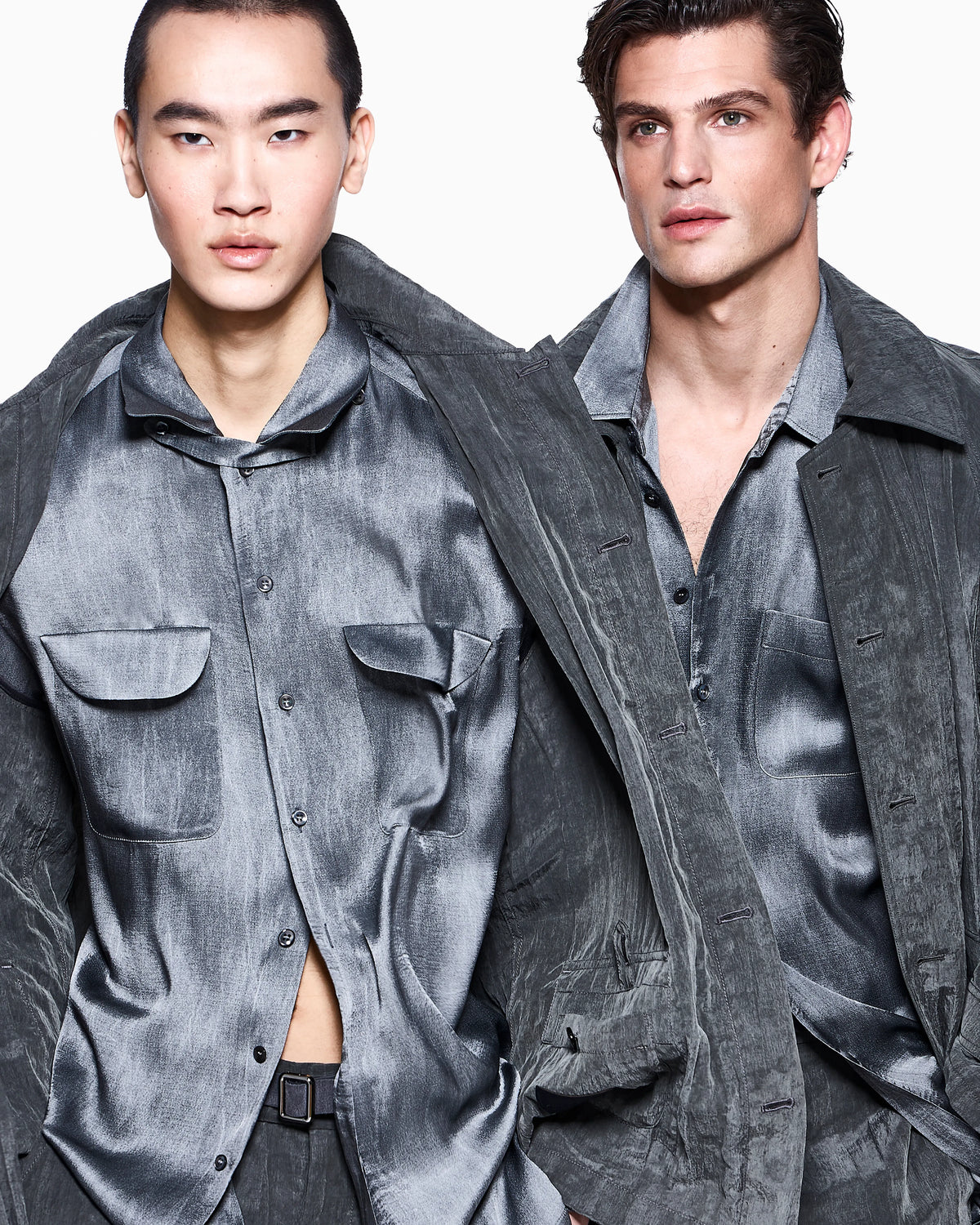 Blouson in pleated Lyocell and nylon canvas