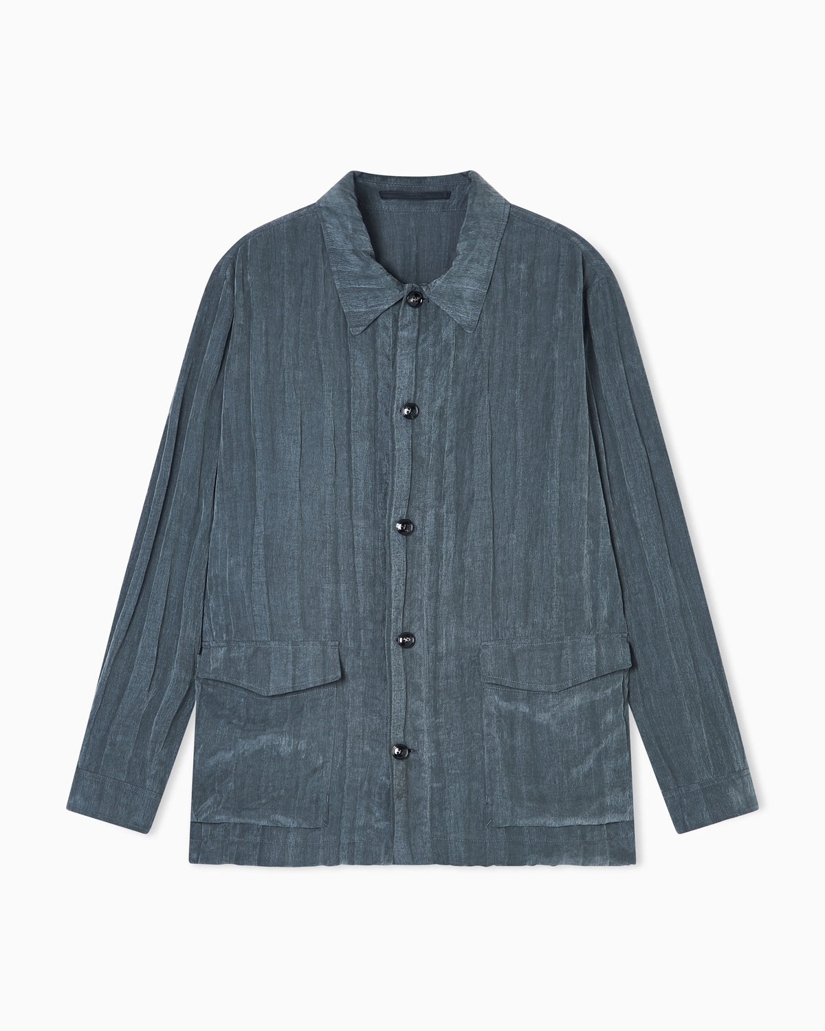 Blouson in pleated Lyocell and nylon canvas