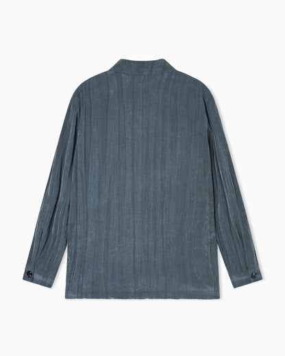 Blouson in pleated Lyocell and nylon canvas