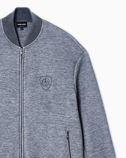 Blouson in modal and cashmere jersey fleece