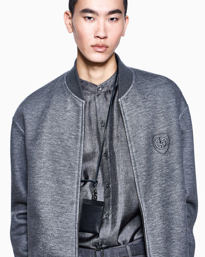 Blouson in modal and cashmere jersey fleece