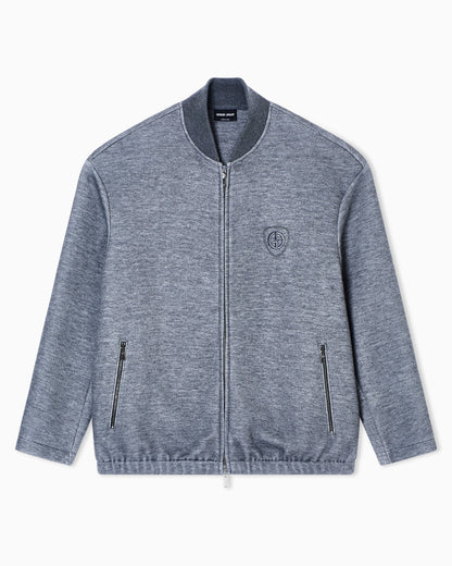 Blouson in modal and cashmere jersey fleece