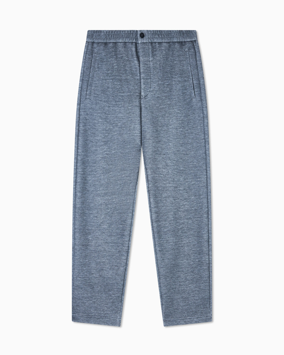 Flat-front trousers in modal and cashmere jersey fleece