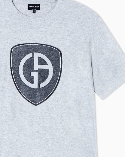 Viscose and cashmere jersey crew-neck T-shirt