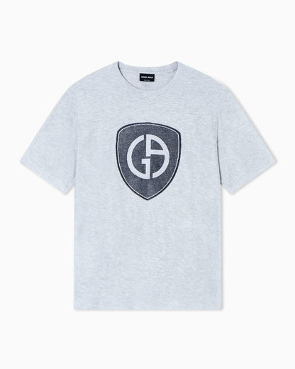 Viscose and cashmere jersey crew-neck T-shirt