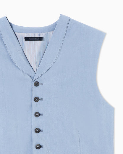 washed silk single-breasted waistcoat