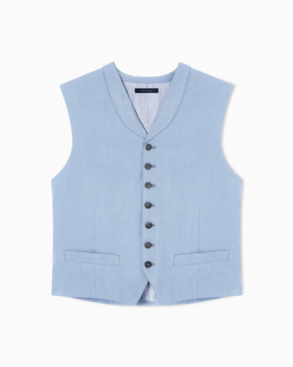 washed silk single-breasted waistcoat