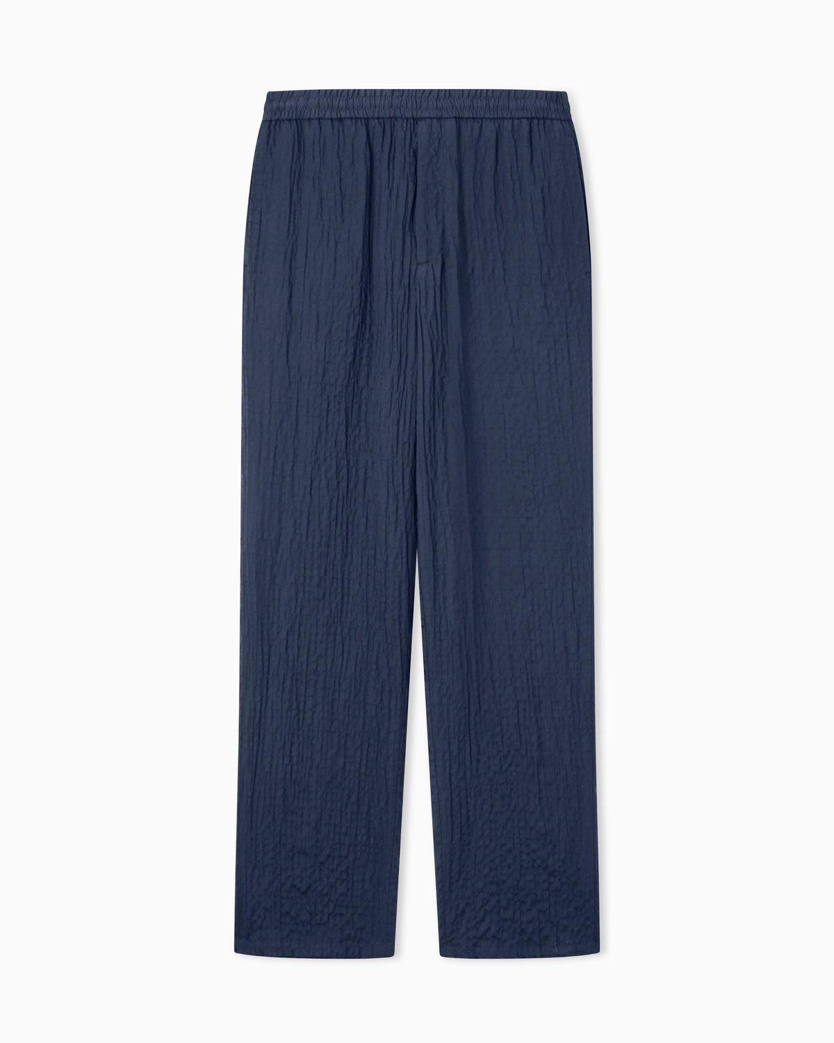 Flat front trousers in Lyocell and silk froissé