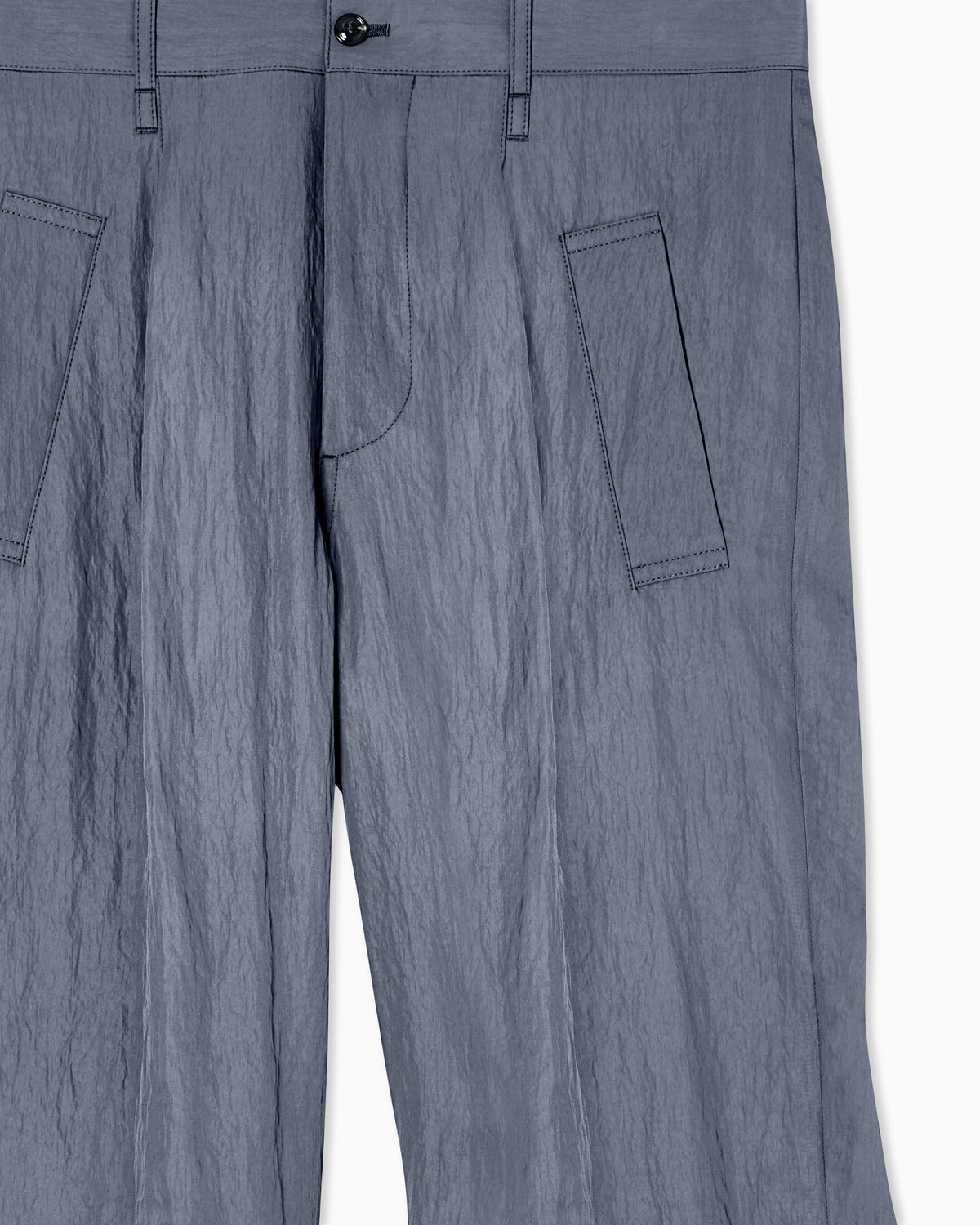 Single-pleat viscose technical twill trousers